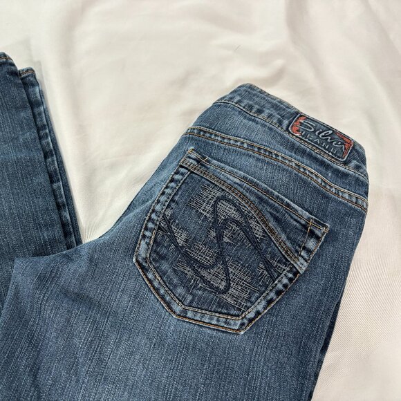 Silver Aiko bootcut thick stitch denim jeans women's 27 X 31   Lot A - Picture 7 of 7
